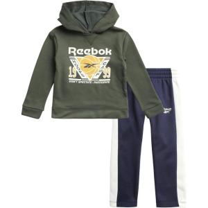 imageReebok Baby Boys Active Sweatsuit  2 Piece Fleece Hoodie Sweatshirt and Jogger Sweatpants  Clothing Set ToddlerBoy 2T7Varsity Green