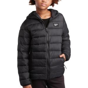 imageReebok Boys Jacket  Water Resistant Midweight Quilted Puffer Coat  Insulated Outerwear Down Coat for Boys 420Black