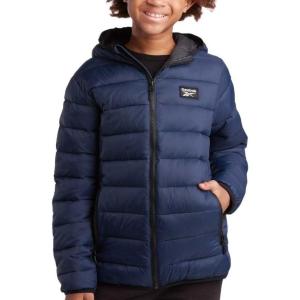 imageReebok Boys Jacket  Water Resistant Midweight Quilted Puffer Coat  Insulated Outerwear Down Coat for Boys 420Navy
