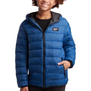 imageReebok Boys Jacket  Water Resistant Midweight Quilted Puffer Coat  Insulated Outerwear Down Coat for Boys 420Northern Night