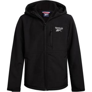 imageReebok Boys Jacket  Youth Lightweight Weather Resistant Softshell Coat  Kids Outerwear Windbreaker Coat for Boys 820Black Ink