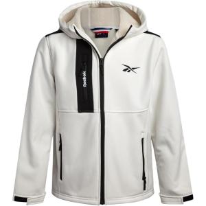 imageReebok Boys Jacket  Youth Lightweight Weather Resistant Softshell Coat  Kids Outerwear Windbreaker Coat for Boys 820White