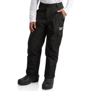 imageReebok Boys Snow Pants  Heavyweight Waterproof Snowboard Pants with Cargo Pocks Snow Gaiters  Ski Pants for Boys 420Black