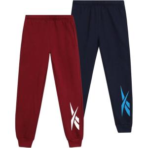 imageReebok Boys Sweatpants  2 Pack Performance Fleece Boys Joggers Athletic Pants with Pockets for Running ampamp Workout Size 814Vector NavyMaroon