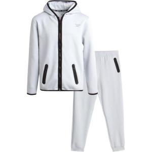 imageReebok Boys Sweatsuit  Active Fleece Zip Hoodie Sweatshirt and Jogger Sweatpants 2T12Solid Light Grey