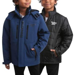 imageReebok Boys Winter Coat  Waterproof Softshell Jacket with Removable Puffer Parka  System Ski Jacket for Boys 820Batik Blue