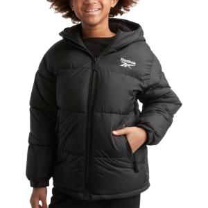 imageReebok Boys Winter Jacket  Heavyweight Quilted Puffer Parka Coat  Weather Resistant Ski Jacket for Boys 820Black