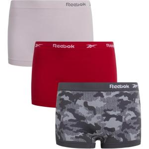 imageReebok Boyshort Underwear for Women  3 Pack Seamless Boy Shorts Panties for Women Sizes SXL Extended Plus Size 1X3XBlack JacquardRedSoft Pink
