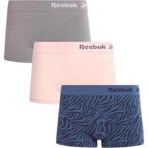 imageReebok Boyshort Underwear for Women  3 Pack Seamless Boy Shorts Panties for Women Sizes SXL Extended Plus Size 1X3XCoronet BlueLotusSharkskin