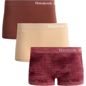 imageReebok Boyshort Underwear for Women  3 Pack Seamless Boy Shorts Panties for Women Sizes SXL Extended Plus Size 1X3XJacquardCreamNutmeg