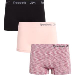 imageReebok Boyshort Underwear for Women  3 Pack Seamless Boy Shorts Panties for Women Sizes SXL Extended Plus Size 1X3XMulti SpacedyeBlackLotus