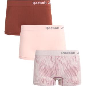 imageReebok Boyshort Underwear for Women  3 Pack Seamless Boy Shorts Panties for Women Sizes SXL Extended Plus Size 1X3XToadstool JacquardLotusNutmeg