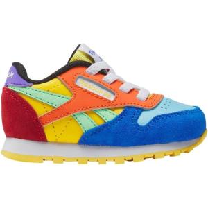 imageReebok Classic Leather Girls and Boys Shoes for Kids Toddler Little Kid or Big Kid Sneakers Girl or Boy Tennis ShoesToddler Golden HazeGreen GlowSolar Purple