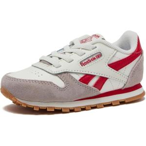 imageReebok Classic Leather Girls and Boys Shoes for Kids Toddler Little Kid or Big Kid Sneakers Girl or Boy Tennis ShoesToddler Hazy GreyChalkVector Red