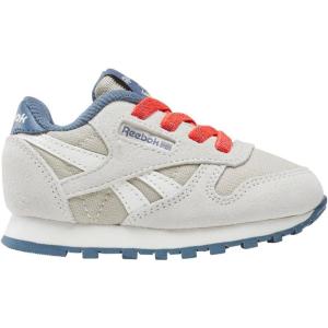 imageReebok Classic Leather Girls and Boys Shoes for Kids Toddler Little Kid or Big Kid Sneakers Girl or Boy Tennis ShoesToddler Sport BeigeShadowEnergy Red