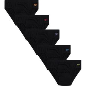 imageReebok Low Rise Mens Underwear Briefs  5 Pack Performance Briefs Cotton Underwear For Men with Contour Pouch Sizes SXLAll Black