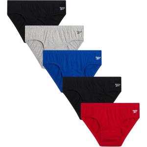 imageReebok Low Rise Mens Underwear Briefs  5 Pack Performance Briefs Cotton Underwear For Men with Contour Pouch Sizes SXLBlackHeather GreySalsa RedBlack