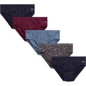 imageReebok Low Rise Mens Underwear Briefs  5 Pack Performance Briefs Cotton Underwear For Men with Contour Pouch Sizes SXLBlueNavyGrape