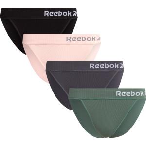 imageReebok Womens Bikini Panties  4 Pack Soft Stretch Ribbed Womens Bikini Briefs  Breathable Underwear for Women SXLDark ForestLotusBlackened PearlBlack