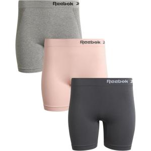 imageReebok Womens Boy Shorts Underwear  3 Pack Seamless Long Leg Boyshorts Panties for Women S3X available in Plus SizeBlackened PearlLotusLight Grey Melange