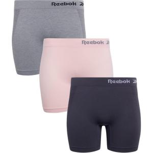 imageReebok Womens Boy Shorts Underwear  3 Pack Seamless Long Leg Boyshorts Panties for Women S3X available in Plus SizeLight Grey MelangeBlackened PearlLotus
