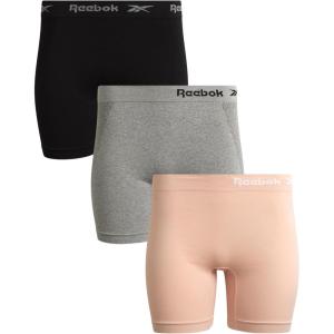 imageReebok Womens Boy Shorts Underwear  3 Pack Seamless Long Leg Boyshorts Panties for Women S3X available in Plus SizeRose DustGreyBlack