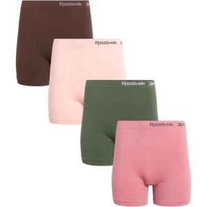 imageReebok Womens Boy Shorts Underwear  4 Pack Seamless Long Leg Boyshorts Panties for Women S3X available in Plus SizeFoxgloveJavaLotusDark Forest