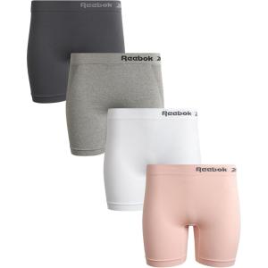 imageReebok Womens Boy Shorts Underwear  4 Pack Seamless Long Leg Boyshorts Panties for Women S3X available in Plus SizeLotusBlackened PearlWhiteLight Grey Melange