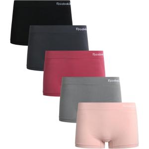imageReebok Womens Boy Shorts Underwear  5 Pack Stretch Performance Boyshort Panties  Seamless Underwear for Women SXXLBlackened PearlLotusFoxgloveSharkskinBlack