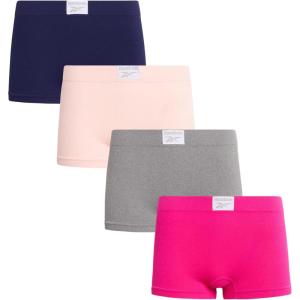 imageReebok Womens Boyshorts  4 Pack Seamless Performance Stretch Breathable Boy Shorts Underwear for Women Sizes SXL Size Small FuchsiaLight GreyPinkBlue Rib