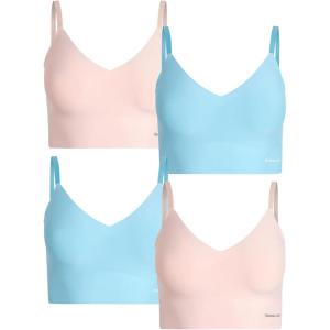 imageReebok Womens Everyday Bras  4 Pack Soft Stretch Performance Longline Bonded Cami Bralette  Seamless Bras for Women SLSky BlueLotus