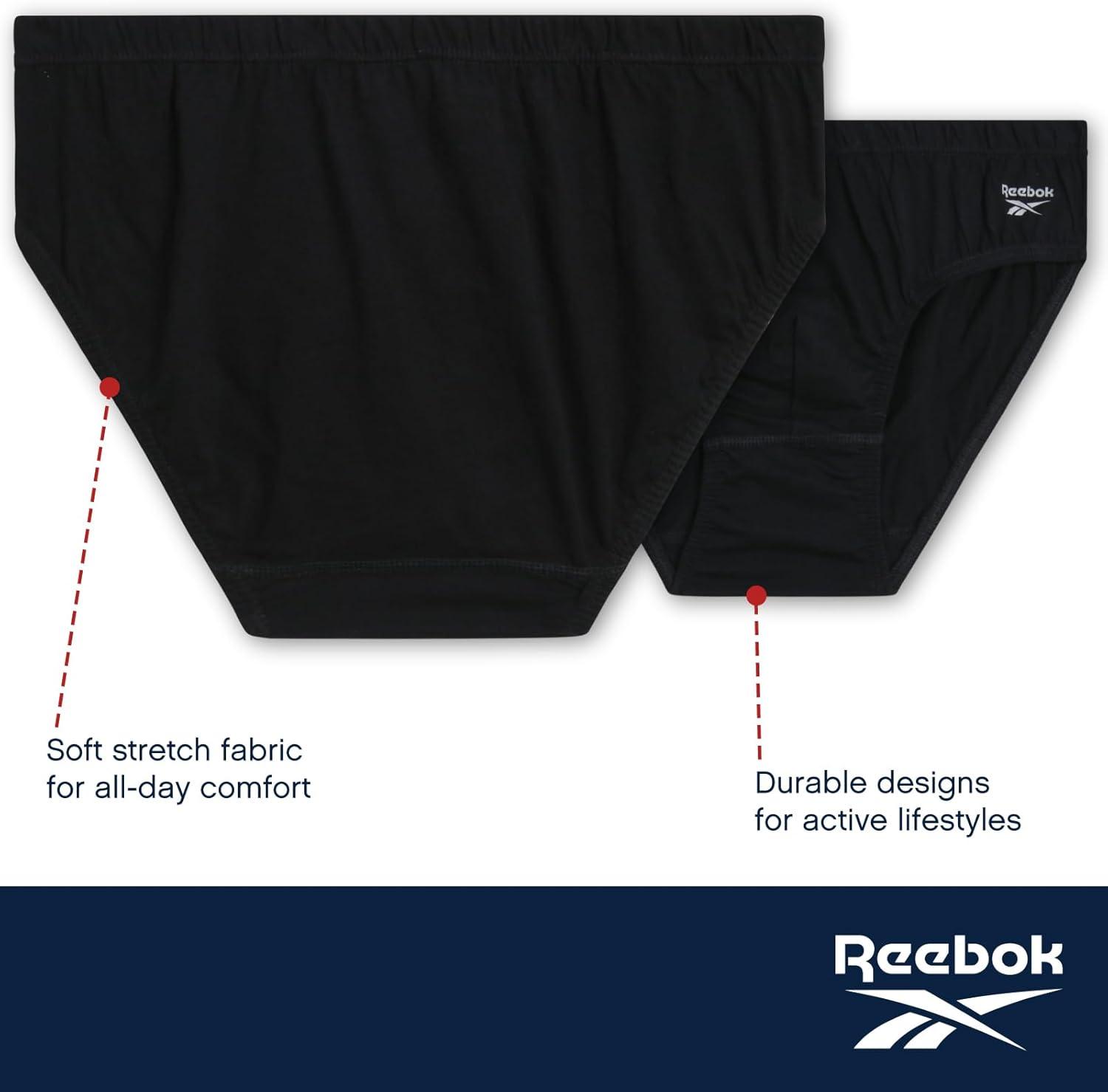imageReebok Low Rise Mens Briefs  5 Pack Soft Cotton Underwear with Supportive Contour Pouch  Supportive Fit for Everyday WearBlackBlackBlackBlackBlack