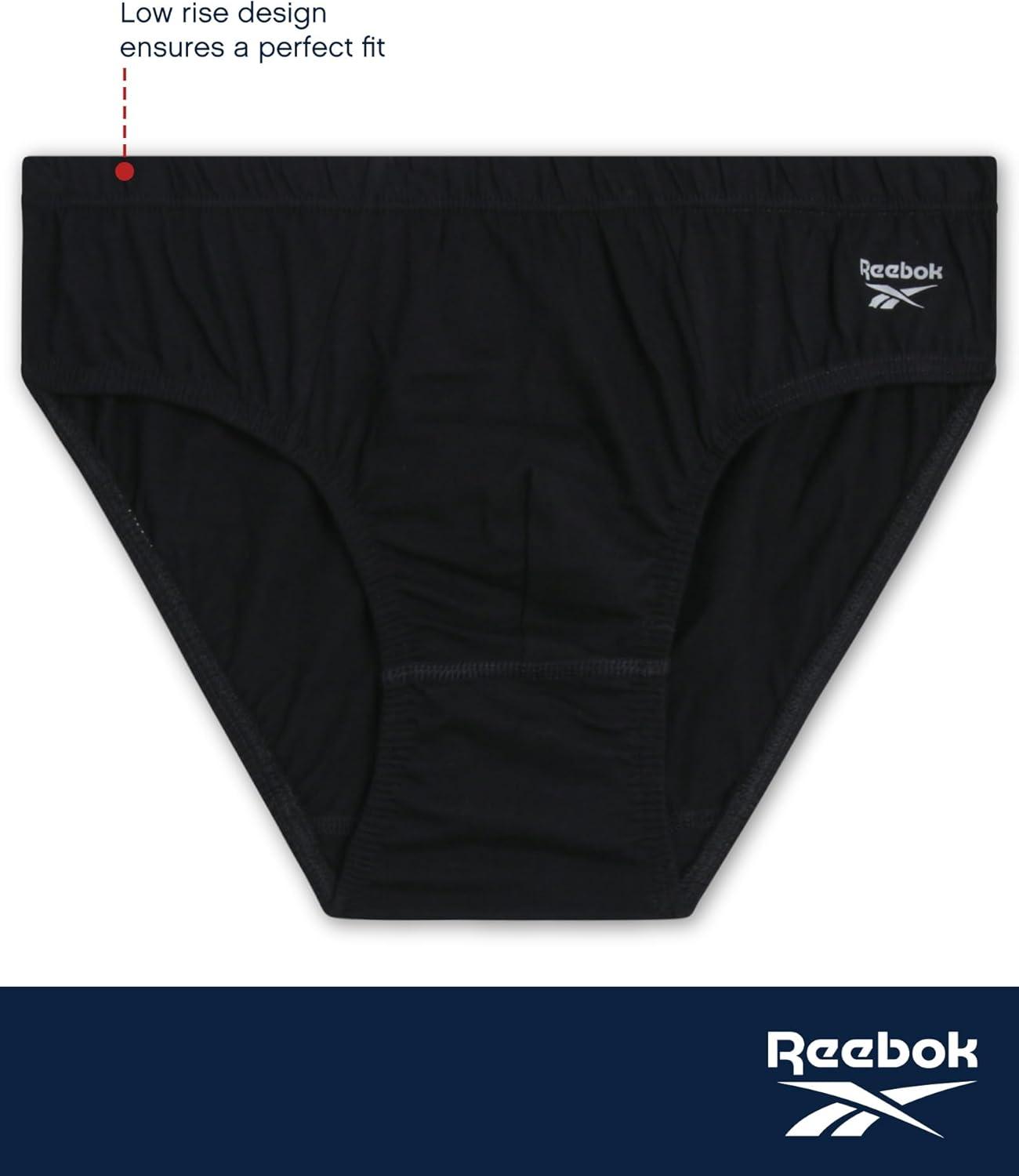 imageReebok Low Rise Mens Briefs  5 Pack Soft Cotton Underwear with Supportive Contour Pouch  Supportive Fit for Everyday WearBlackBlackBlackBlackBlack