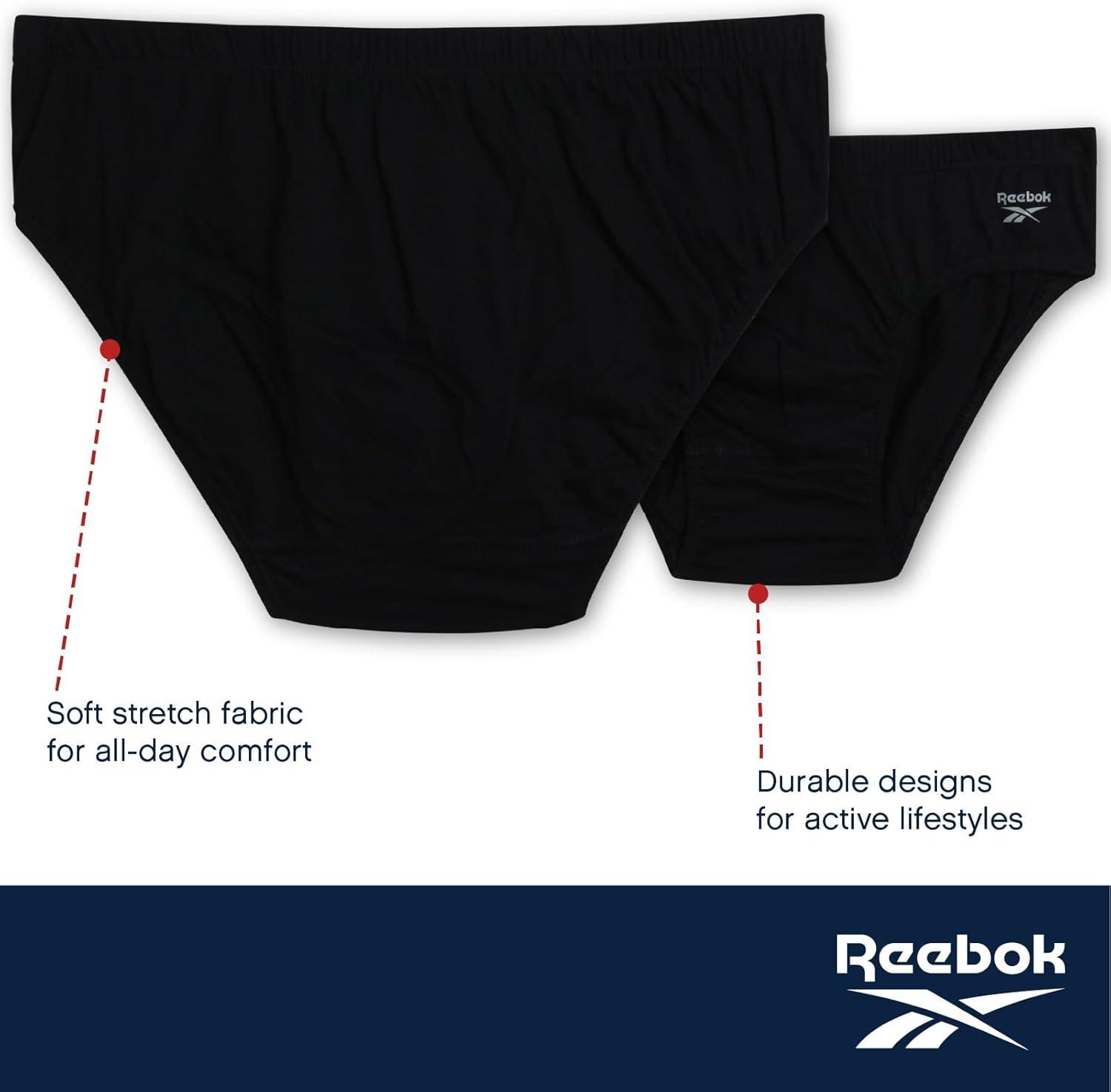 imageReebok Low Rise Mens Briefs  5 Pack Soft Cotton Underwear with Supportive Contour Pouch  Supportive Fit for Everyday WearBlackHeather GreyCharcoal Heather