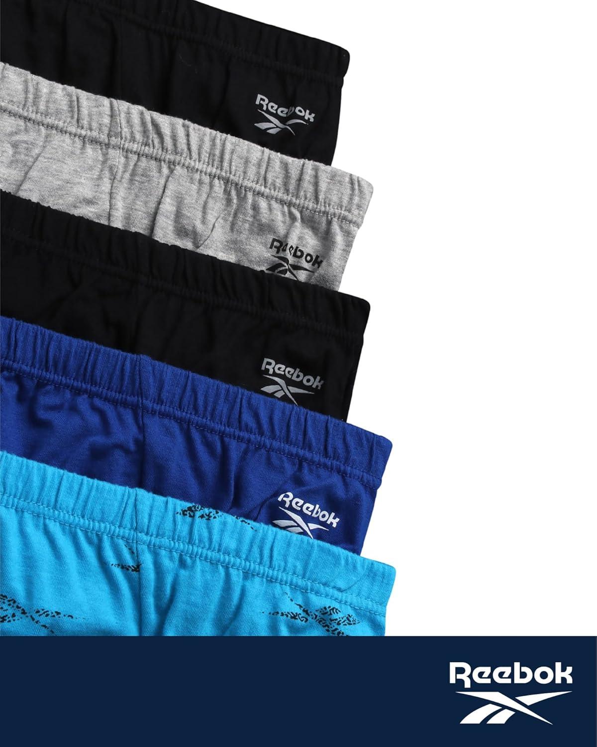 imageReebok Low Rise Mens Briefs  5 Pack Soft Cotton Underwear with Supportive Contour Pouch  Supportive Fit for Everyday WearBlackSurf the WebHeather GreyPrintBlack