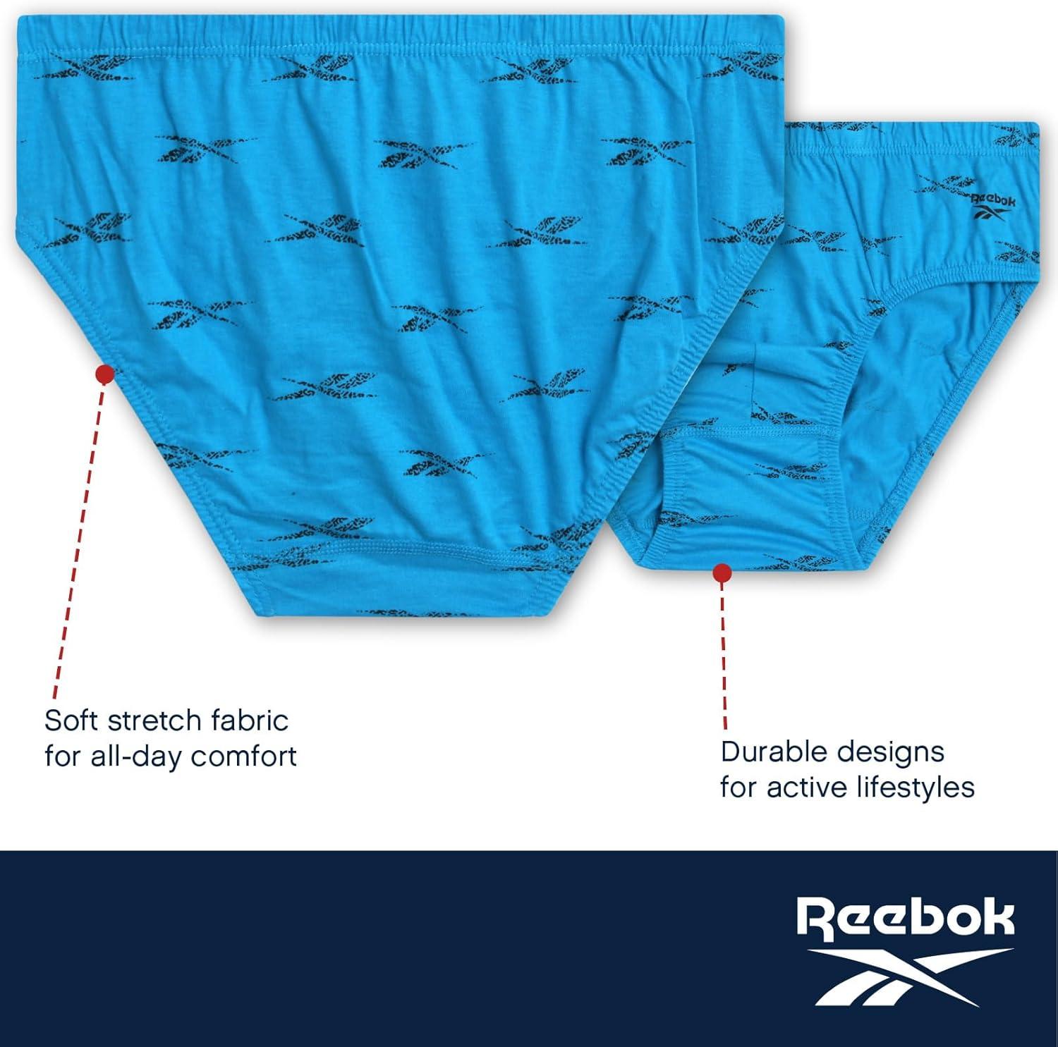 imageReebok Low Rise Mens Briefs  5 Pack Soft Cotton Underwear with Supportive Contour Pouch  Supportive Fit for Everyday WearBlackSurf the WebHeather GreyPrintBlack
