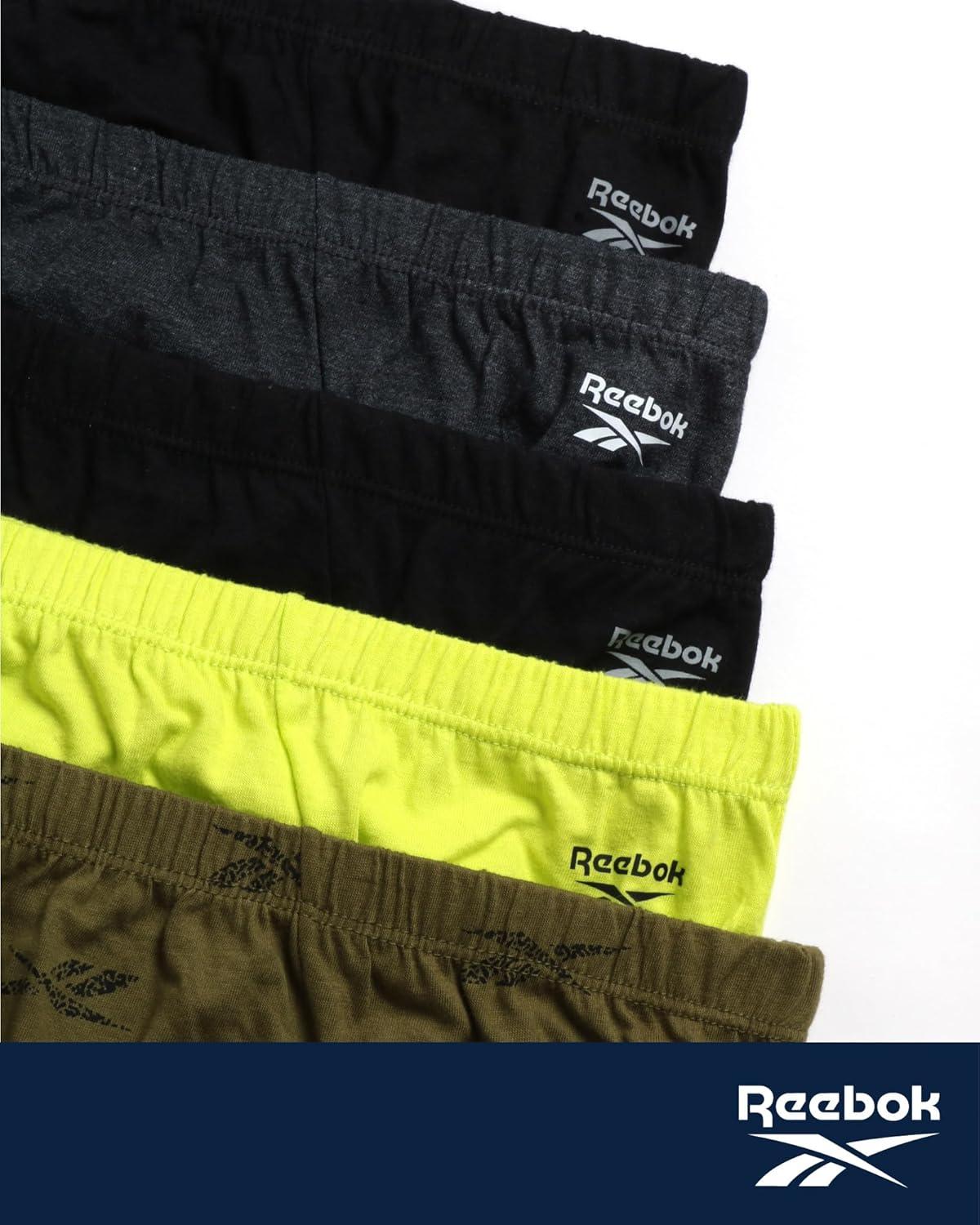 imageReebok Low Rise Mens Briefs  5 Pack Soft Cotton Underwear with Supportive Contour Pouch  Supportive Fit for Everyday WearCharcoal HeatherEvening PrimrosePrintBlack
