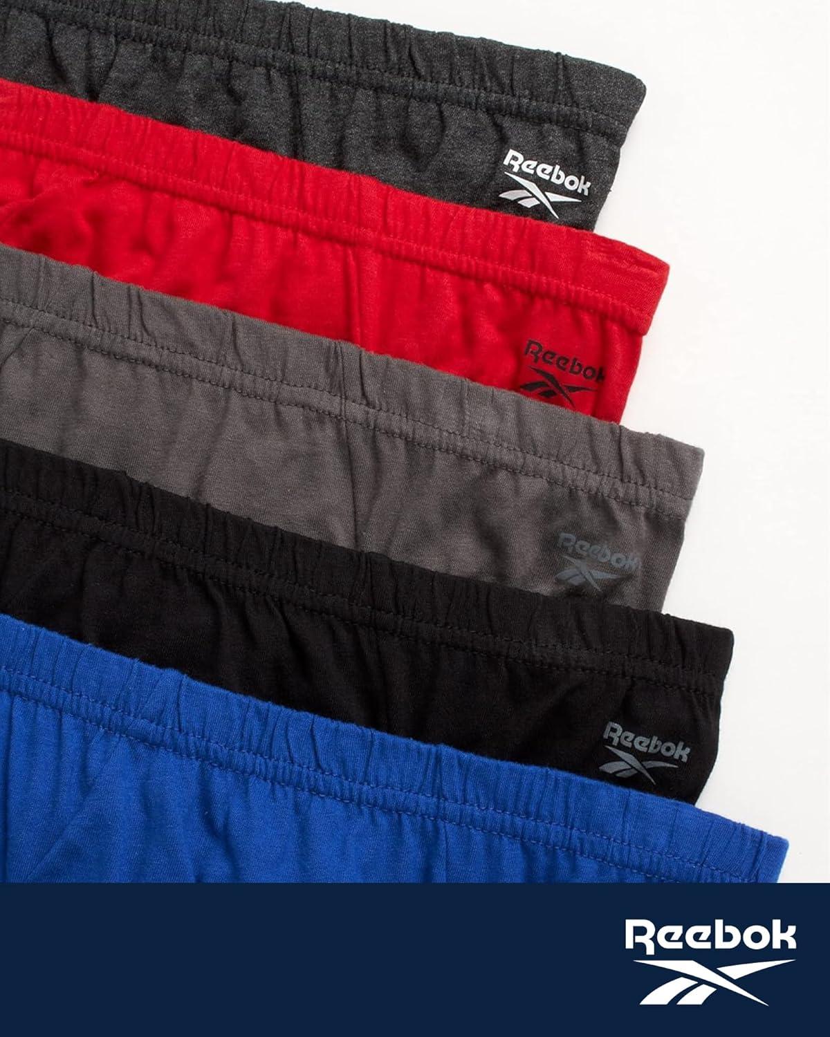 imageReebok Low Rise Mens Briefs  5 Pack Soft Cotton Underwear with Supportive Contour Pouch  Supportive Fit for Everyday WearCharcoalCrimsonSharkskinBlackEvening Blue