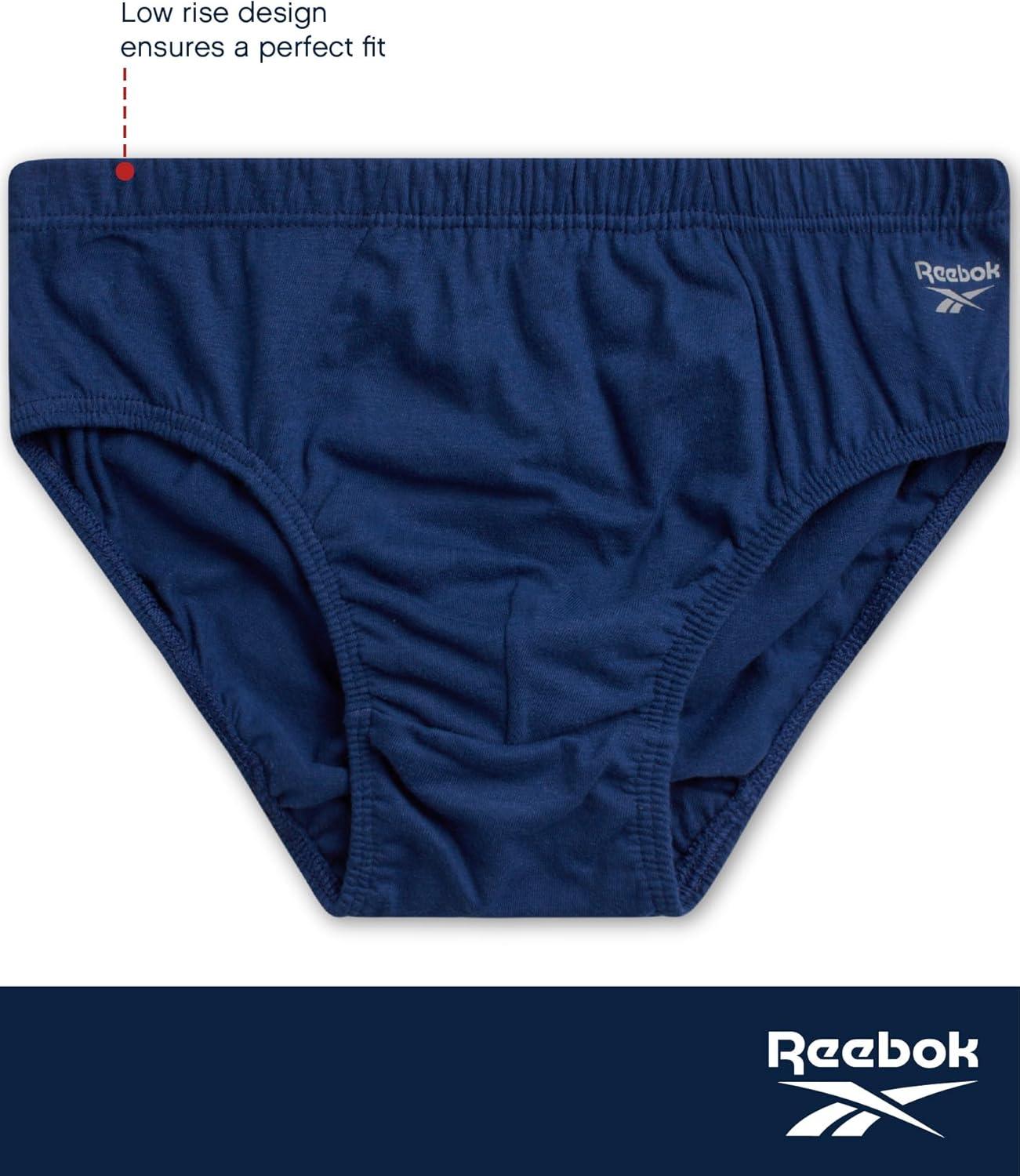 imageReebok Low Rise Mens Briefs  5 Pack Soft Cotton Underwear with Supportive Contour Pouch  Supportive Fit for Everyday WearCharcoalCrimsonSharkskinBlackEvening Blue