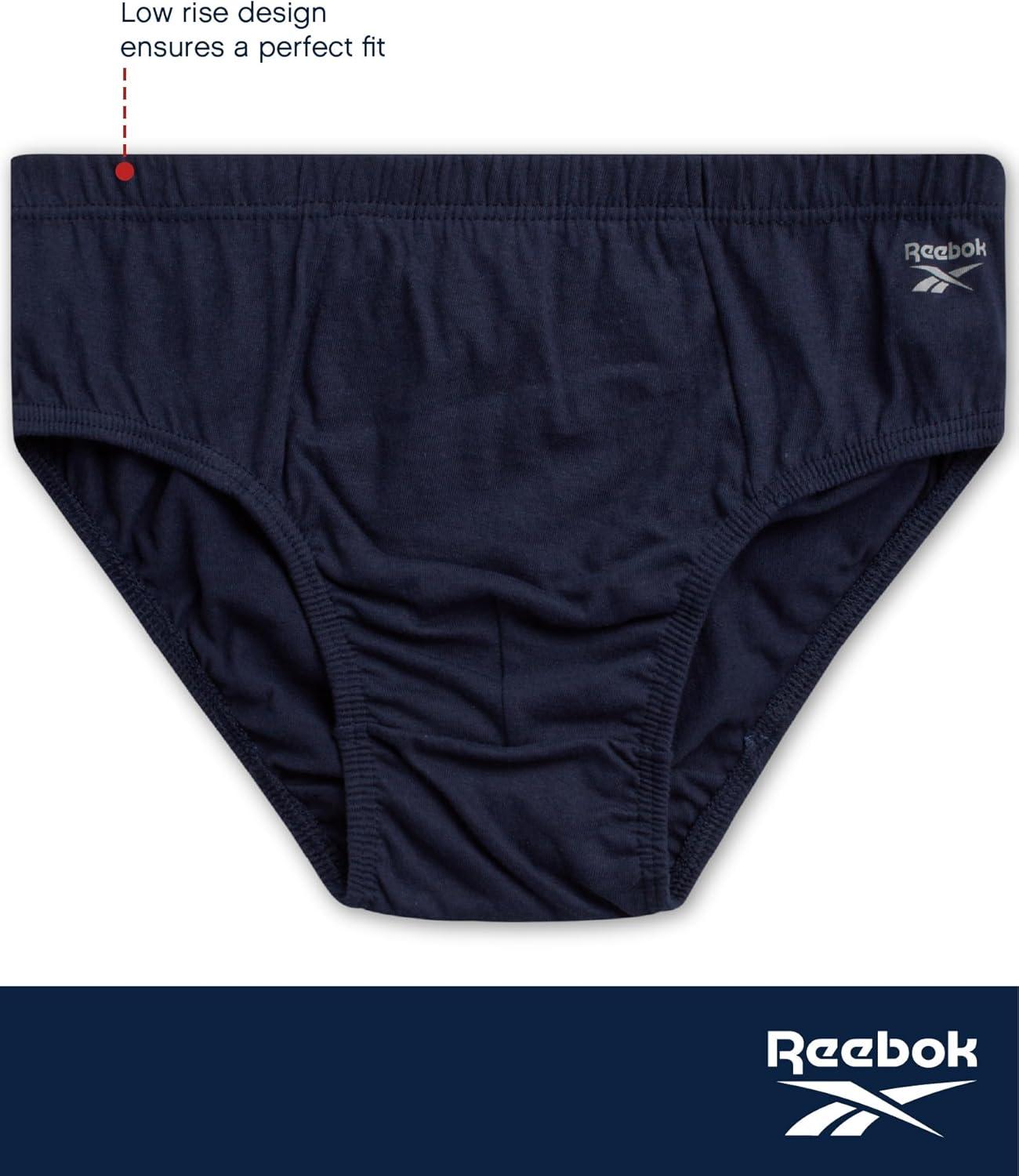 imageReebok Low Rise Mens Briefs  5 Pack Soft Cotton Underwear with Supportive Contour Pouch  Supportive Fit for Everyday WearDark GreenCharcoalNavy BlueHeather Green