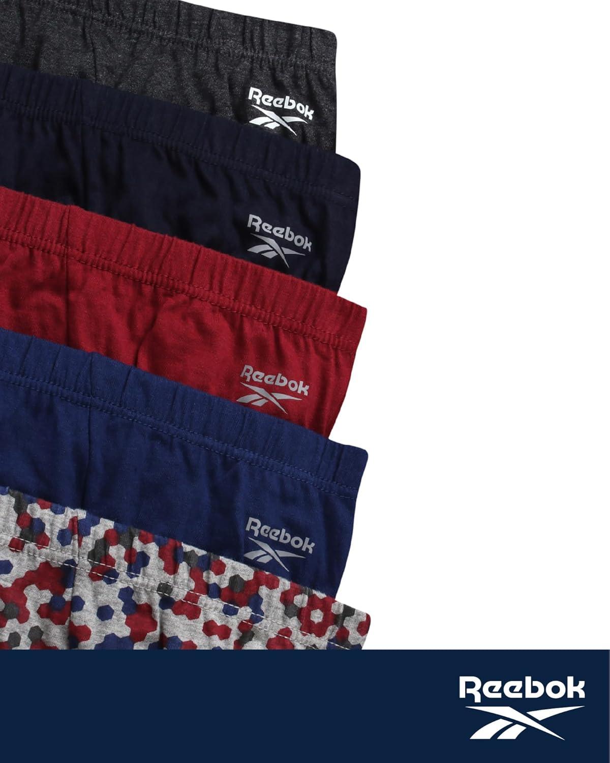 imageReebok Low Rise Mens Briefs  5 Pack Soft Cotton Underwear with Supportive Contour Pouch  Supportive Fit for Everyday WearMaritime BlueCharcoal HeatherBluePrintTibetan Red