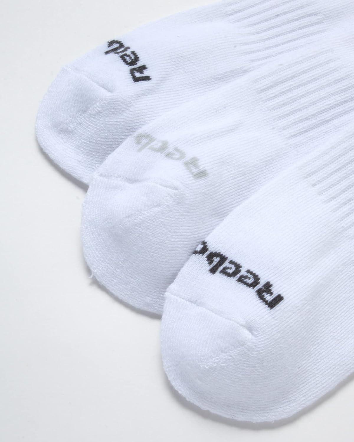 imageReebok Mens Athletic Crew Socks  5 Pack Moisture Wicking Cushioned Athletic Socks for Men with Reinforced Seams 6125All White