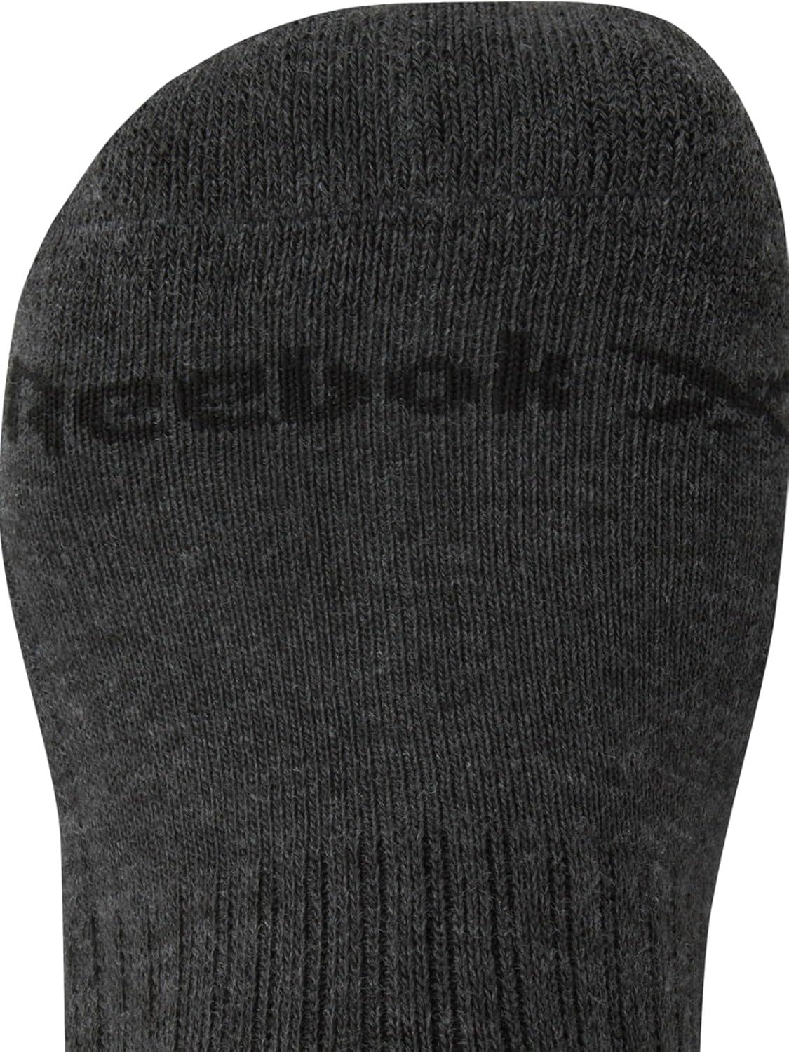 imageReebok Mens Athletic Crew Socks  5 Pack Moisture Wicking Cushioned Athletic Socks for Men with Reinforced Seams 6125BlackGrey Logo