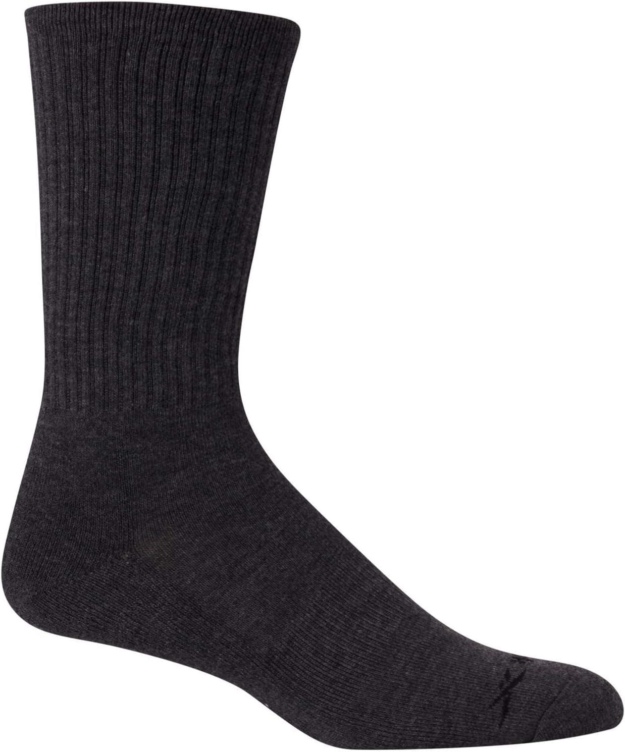 imageReebok Mens Athletic Crew Socks  5 Pack Moisture Wicking Cushioned Athletic Socks for Men with Reinforced Seams 6125Lead Grey