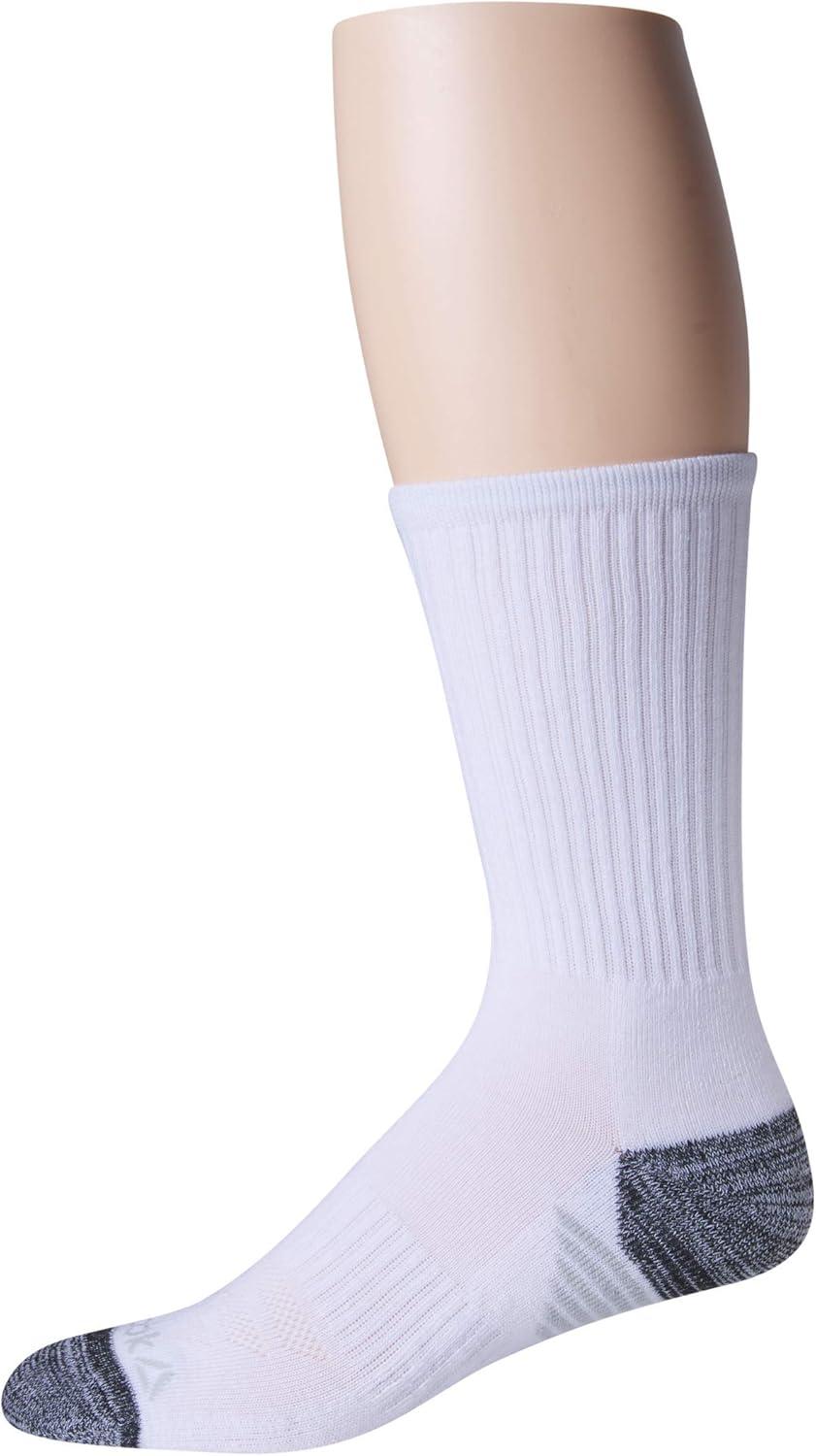 imageReebok Mens Athletic Crew Socks  5 Pack Moisture Wicking Cushioned Athletic Socks for Men with Reinforced Seams 6125Pure White
