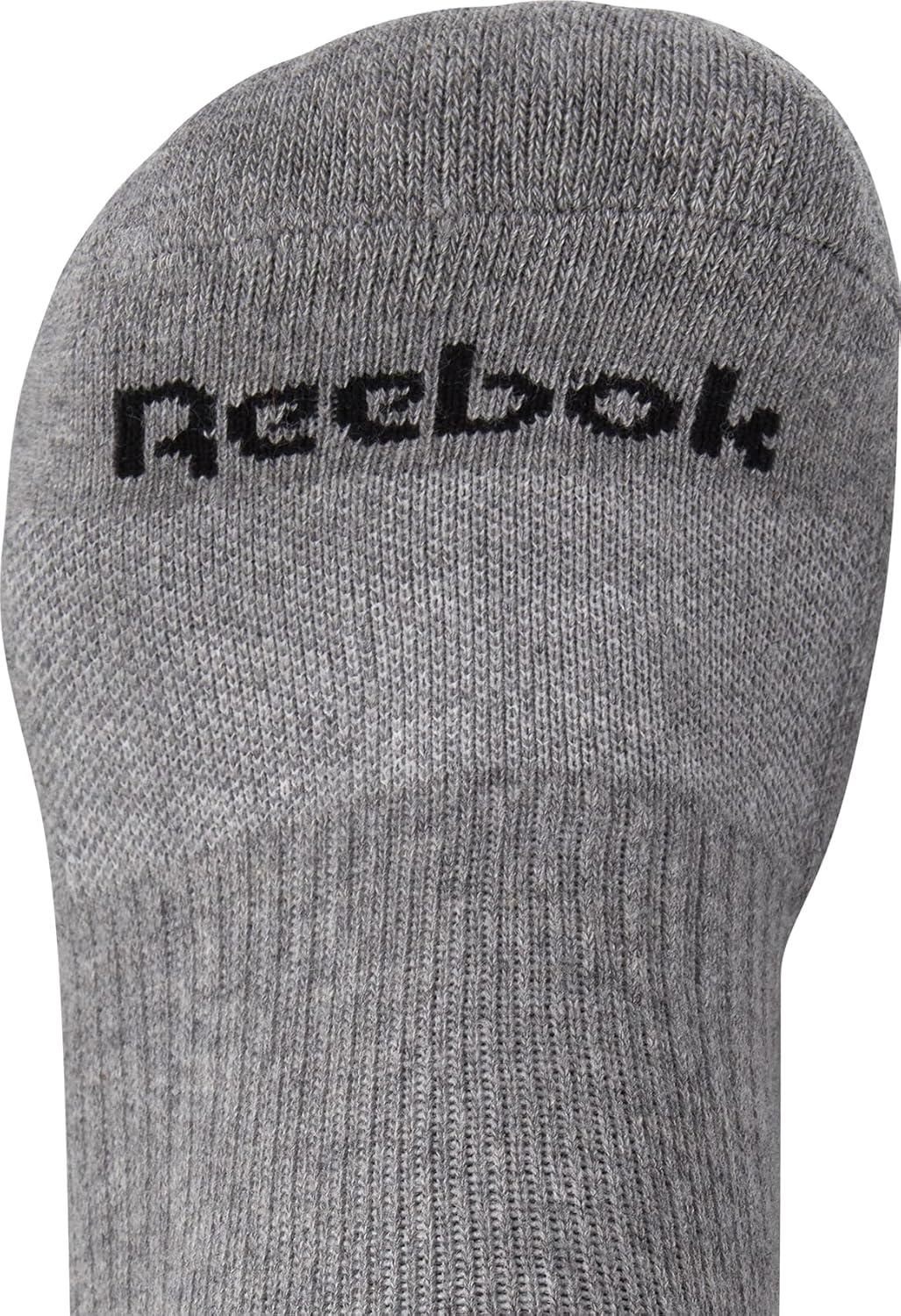 imageReebok Mens Athletic Socks  3 Pack Targeted Cushion Crew Socks  Breathable Cotton Blend Socks for Men Shoe Size 6125GreyWhiteBlack