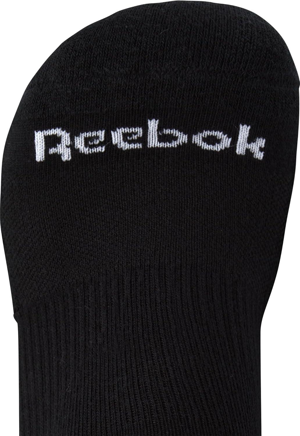 imageReebok Mens Athletic Socks  6 Pack Targeted Cushion Crew Socks  Breathable Cotton Blend Socks for Men Shoe Size 6125Black