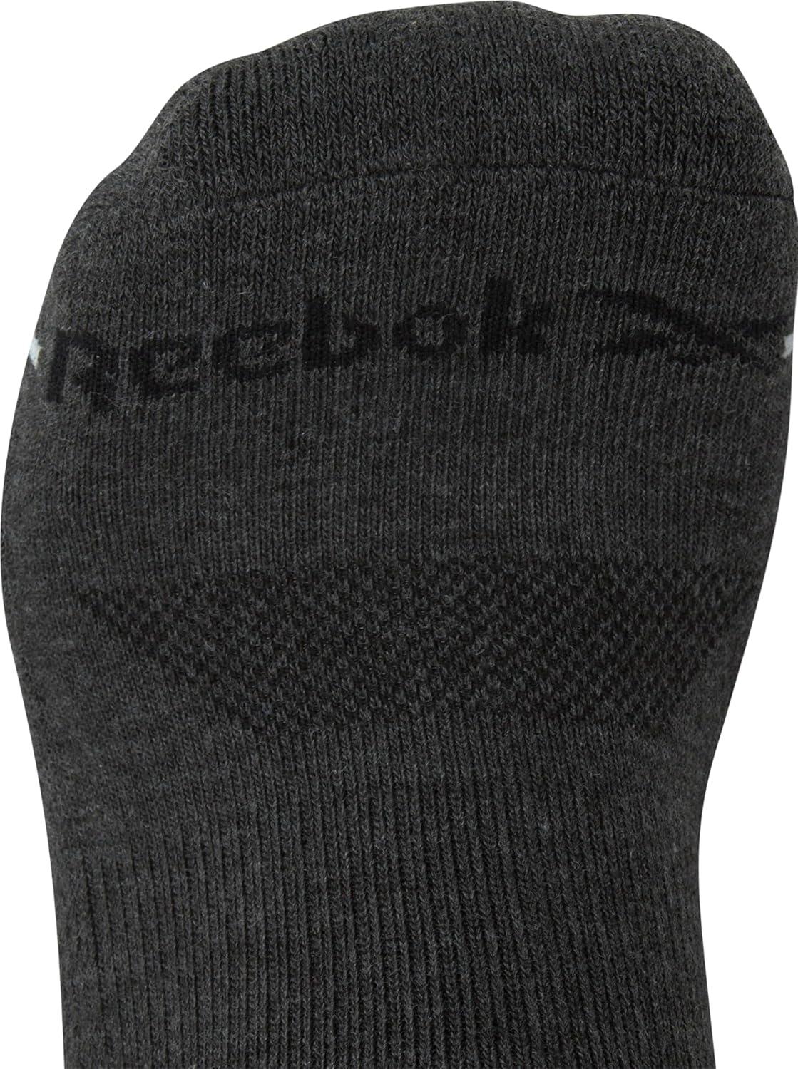 imageReebok Mens Athletic Socks  Cushion High Quarter Cut Socks 6 PackBlackGrey