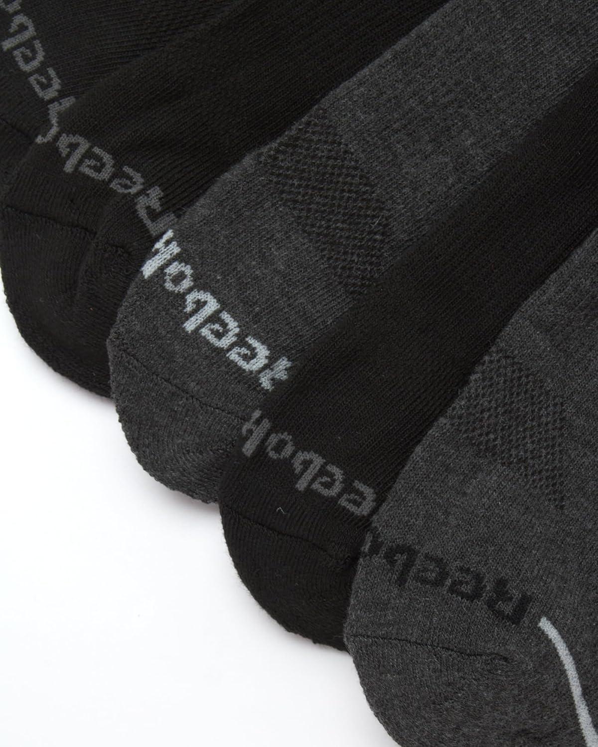 imageReebok Mens Athletic Socks  Cushion High Quarter Cut Socks 6 PackBlackGrey