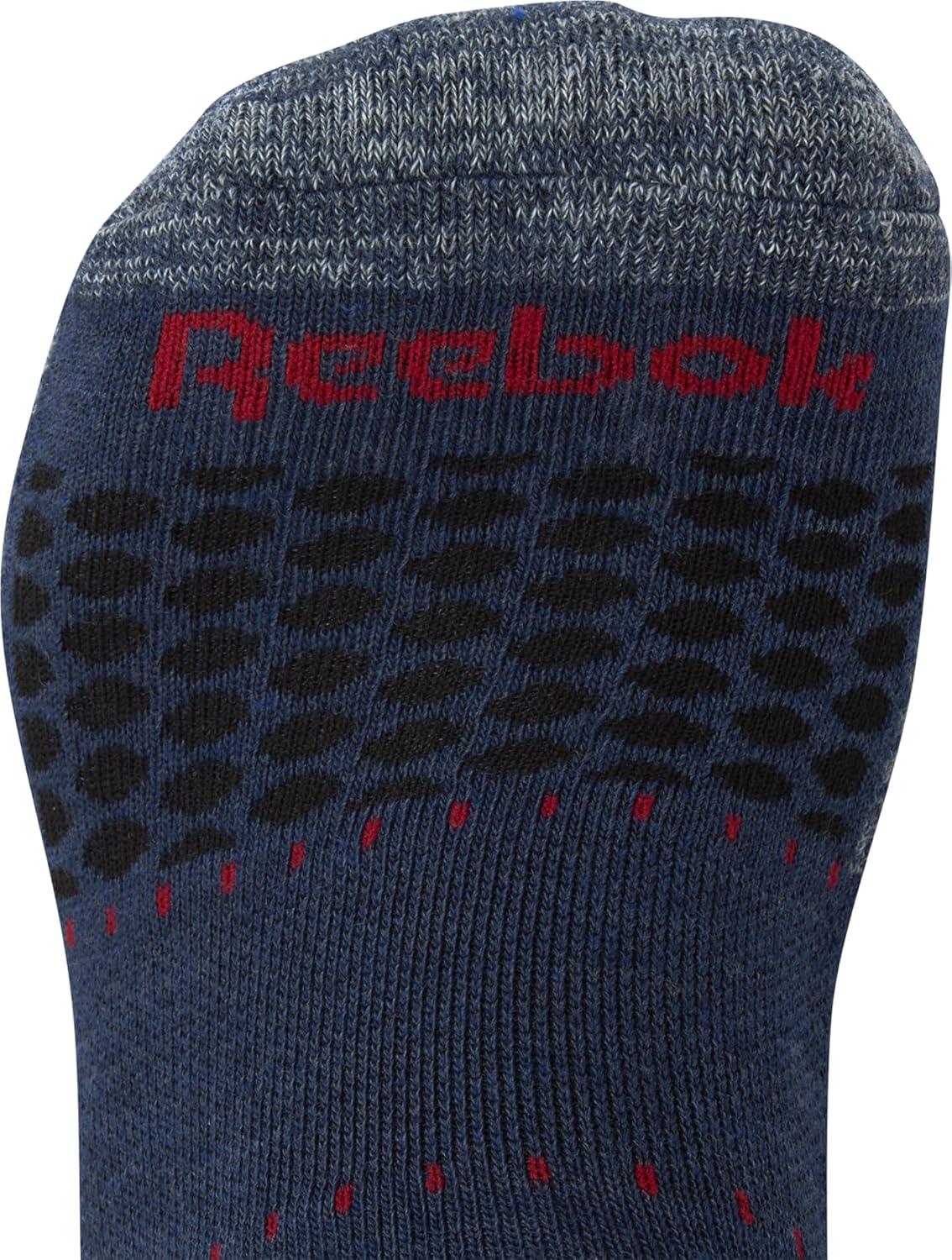 imageReebok Mens Athletic Socks  Cushion High Quarter Cut Socks 6 PackBlueBlackGrey